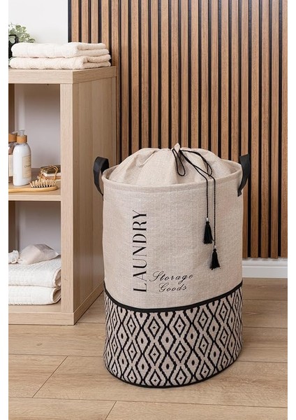 Yuvarlak Torbalı Düzenleyici Kirli Çamaşır Oyuncak Sepeti Organizer
