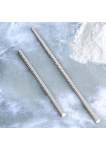 Alüminyum Metal Oklava 2'li Set 74-49 cm Börek Hamur Yufka Açma Silindir Yuvarlak Uzun Kısa Mutfak