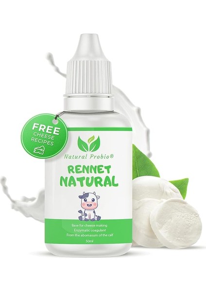 Probio® Peynir Lab, Naturel Lab 50 Ml, Peynir Üretimi Için Peynir Lahassas Dozaj, Yüksek Konsantrasyon 1:10.000 U, Yüksek Verim 250 – 500 L | Taze Peynir ve Peynir