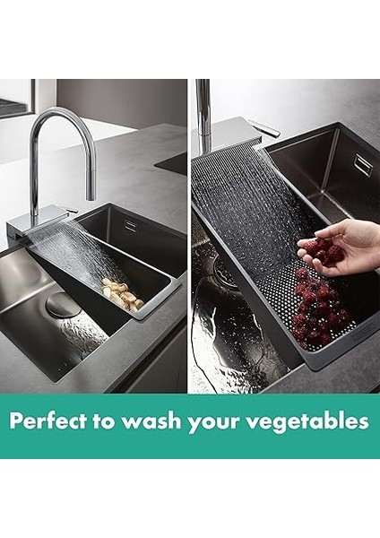 Çok Fonksiyonlu Süzgeç F14 (Mutfak Lavabosu Aksesuarı, Süzgeç) Mat Siyah modelleri