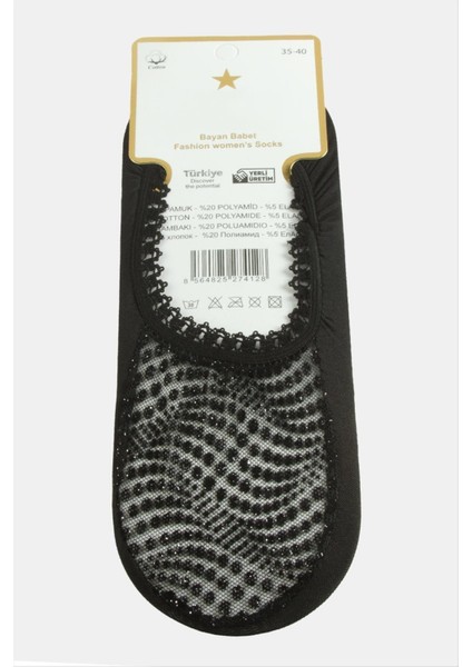 shop Noktalı Dantel Babet Çorap-Siyah