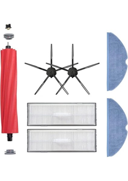 S7 Maxv S7 Plus S7 Maxv Ultra Siyah Uyumlu Yedek Fırça Hepa Filtre Mop Seti-7 Parça