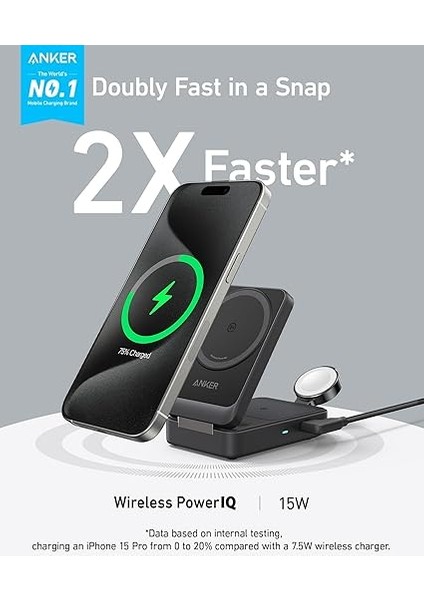 Maggo 3in1 Kablosuz Katlanır Şarj B25M8, Siyah fiyatları