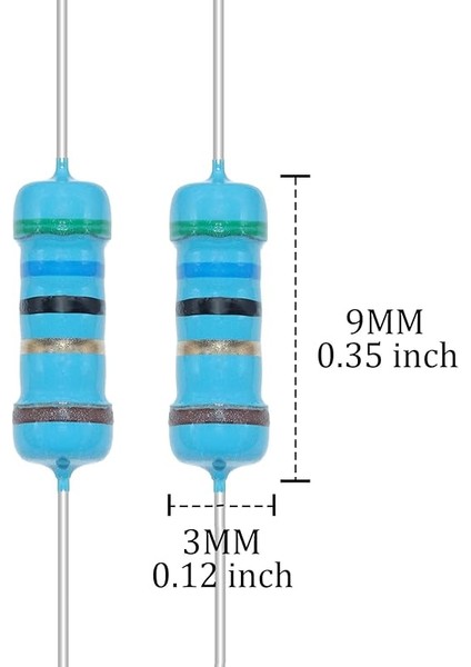 1/2W Direnç Kiti 40 Değer 400 Adet 1/2WATT Metal Film Direnç Çeşit Kiti 1 Ohm - 1 M Ohm Sabit Çeşitli Direnç Paketi Ortak Sıl Direnç Seti Rohs Uyumlu ±%1 Tolerans modelleri