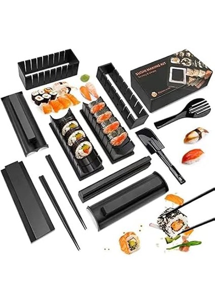 Suşi Yapma Kiti Suşi Makinesi 12 Adet Plastik Premium Set Suşi Alet Seti Suşi Pirinç Rulo Kalıp Şekilleri, Evde Yeni Başlayanlar Için Kendin Yap Suşi Rulo Aleti. fiyatları