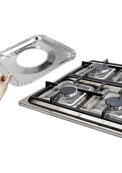 Kare Ocak Üstü Yağ Koruyucu Alüminyum Levha Ocak Kaplamaları, Alüminyum Folyo Kare Ocak Örtüleri, Ocak Koruyucuları, Ocak Üstü Alüminyum Levha 20,5 * 20,5 cm (10 Adet) fırsatları