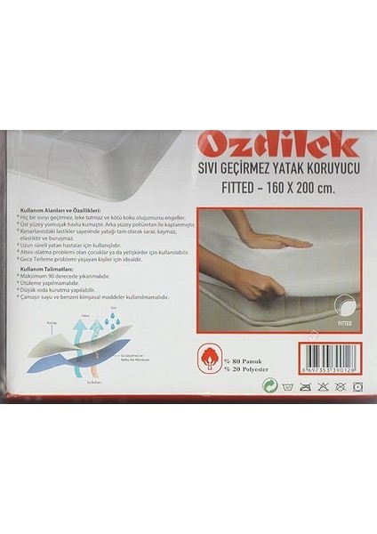 Lastikli 160X200 Sıvı Geçirmez Alez Yatak Koruyucu Fıtted fiyatları