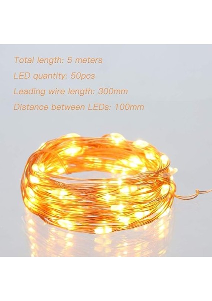 LED Peri Işıkları Pille Çalışır, 1 Paket Mini Pille Çalışan Bakır Tel Yıldızlı Peri Işıkları Yatak Odası, Noel, Partiler, Düğün, Orta Parça, Dekorasyon Için (5 M/16 Ft Sıcak Beyaz) modelleri