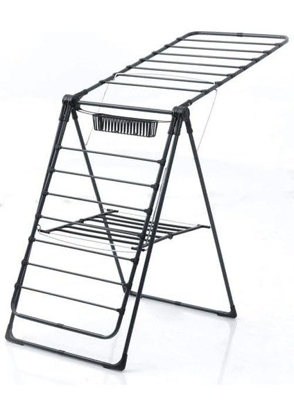 MM016 Alenda (Siyah) Kalın Borulu Çamaşır Kurutma Askılığı