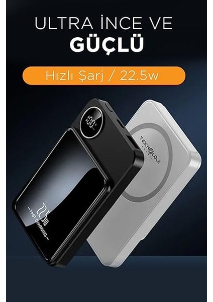 10.000 Mah 22.5 Watt Hızlı Şarj Göstergeli Kablosuz Taşınabilir Şarj Type-C/usb indirimleri