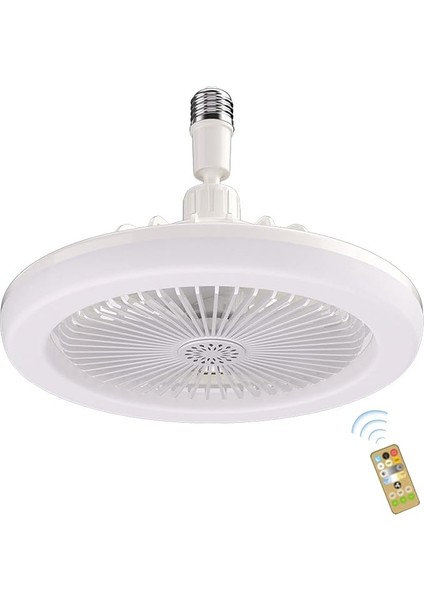 Vantilatörü Aydınlatmalı, Modern Kısılabilir LED Tavan Lambalı, 9.8" Küçük Sessiz E27 Aromaterapi Fan Işığı, Uzaktan Kumandalı, Yatak Odası, Mutfak Için (3 Adet)