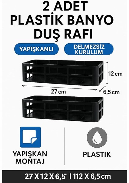 Duş Rafı – Paslanmaz Banyo Şampuanlık Organizer | Delmeden Montaj | Geniş Kapasiteli Duş Organizeri | Siyah Metal Raf – Banyo Mutfak Uyumlu fiyatları