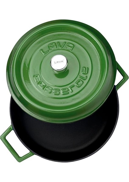 Trendy Çok Amaçlı Döküm Demir Sığ Tencere Çap 24 cm Yeşil modelleri