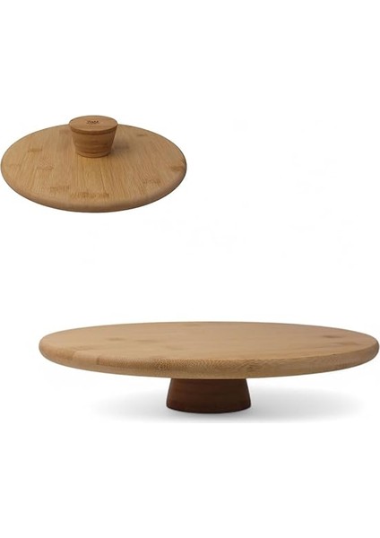 Ayaklı Yüksek Bambu Sunum Tabağı | Yükseltici Ayaklı Bambu Sunum Tepsisi – Doğal, Şık ve Dayanıklı (28CM*28CM*6CM) fiyatları