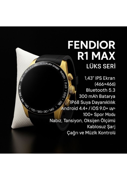 R1 MAX Akıllı Saat(Siyah-Gold) fırsatları