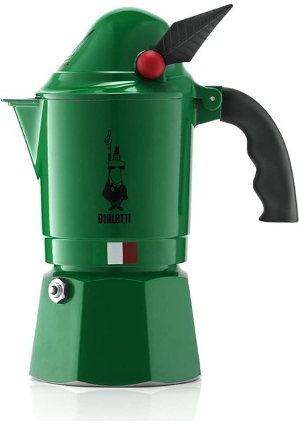 2762 Moka Express Alpina (Dağ Avcıları Korpları) Espresso Pişirici, Alüminyum, Yeşil