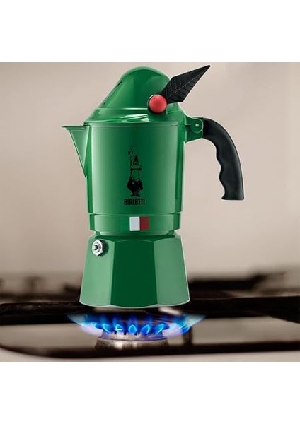 2762 Moka Express Alpina (Dağ Avcıları Korpları) Espresso Pişirici, Alüminyum, Yeşil fiyatları