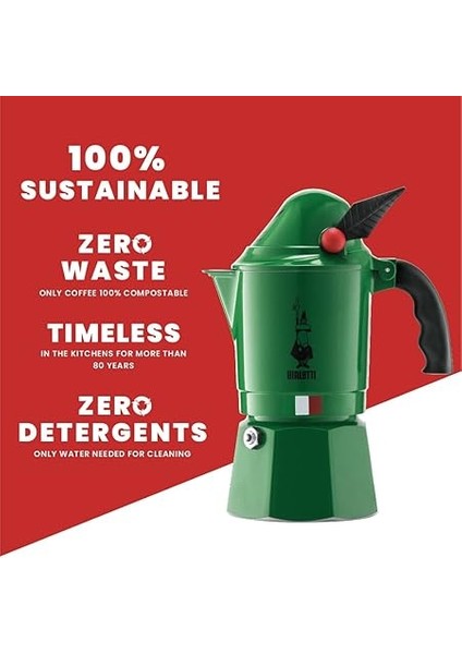 2762 Moka Express Alpina (Dağ Avcıları Korpları) Espresso Pişirici, Alüminyum, Yeşil modelleri