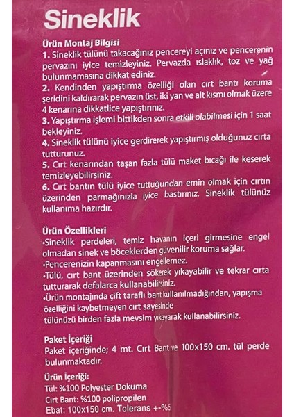 5 'li Pencere Sinekliği 100X150 indirimleri