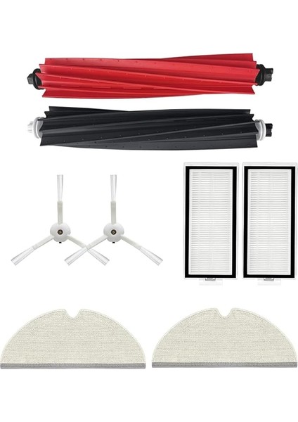 ile Uyumlu Q5 Max+Plus-Q5 Pro/ Q5 Pro+Plus/ Q8 Max/ Q8 Max+Plus Yedek Fırça,hepa Filtre,mop Paspas Yedek Parça Aksesuar Seti-Beyaz 8 Parça