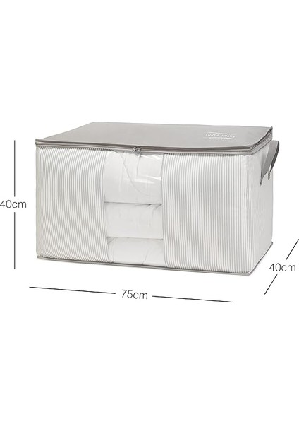 Home Textile Mega Boy Pvc Pencereli Gri Çizgili Stuff &amp; Things Hurç 75 x 40 x 40 cm fiyatları