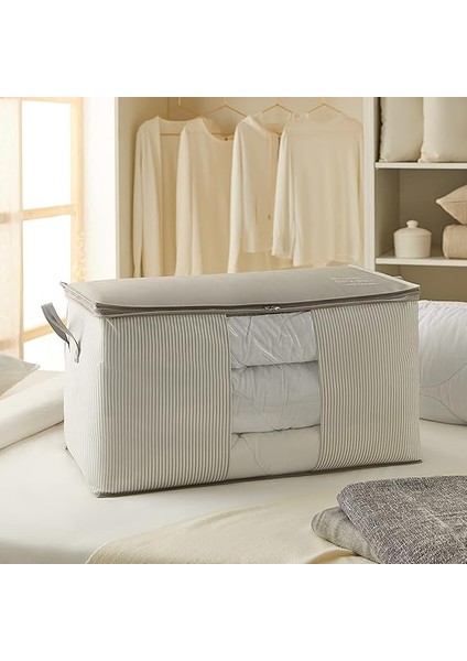 Home Textile Mega Boy Pvc Pencereli Gri Çizgili Stuff &amp; Things Hurç 75 x 40 x 40 cm modelleri