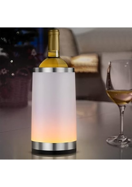 Ambient Rgb Dokunmatik Lambalı Şarap Soğutucu, 750 ml Şampanya/şarap Için 2 Soğutma Pedli Şişe Soğutucu, Erkekler Için Şarap Hediyesi Olarak Ideal, Parti/akşam Yemeği Için Şarap Aksesuarı modelleri