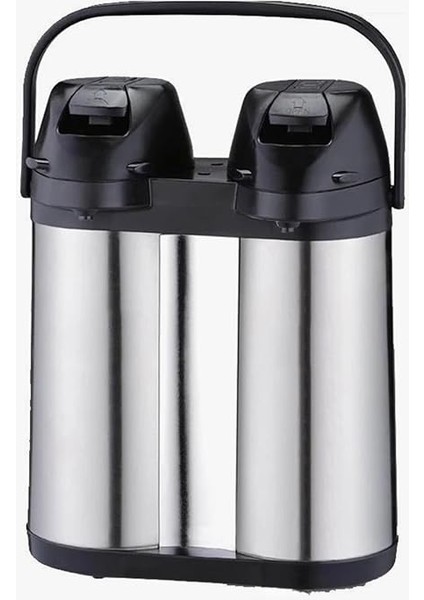 1240XL Ikili Çelik Termos Çiftli 1.9 + 1.9 Lt Çay Su Termosu