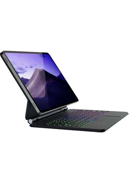 Galaxy Tab S10+ 12.4" ile Uyumlu Magic Keyboard Touchpad Rgb Işıklı Klavyeli Kılıf modelleri