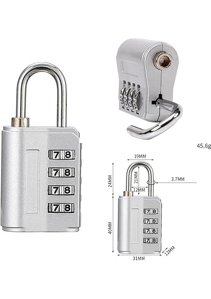 4 Haneli Şifreli Asma Kilit Dolap Bagaj Motosiklet Bisiklet Valiz Bavul Için Metal Kilit fiyatları