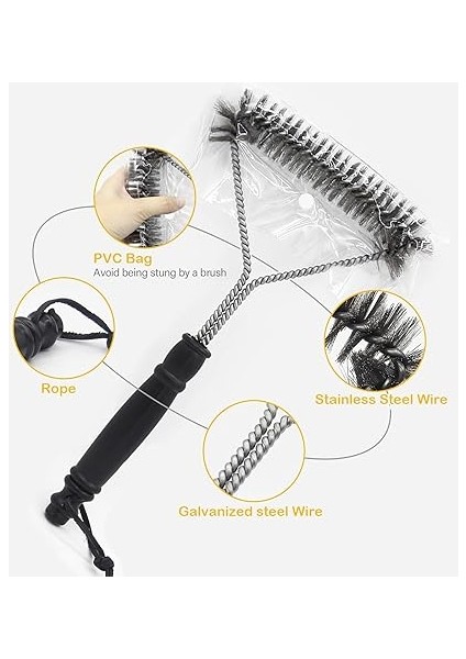 Barbekü Temizleyici, 2 Paket Metal Barbekü Izgara Temizleme Fırçası ve Kazıyıcı. 12 Inç ve 20 cm Çelik Barbekü Kıl Temizleyici Barbekü Izgara Mutfak Temizleme Fırçası Daha Kolay ve Etkili fiyatları