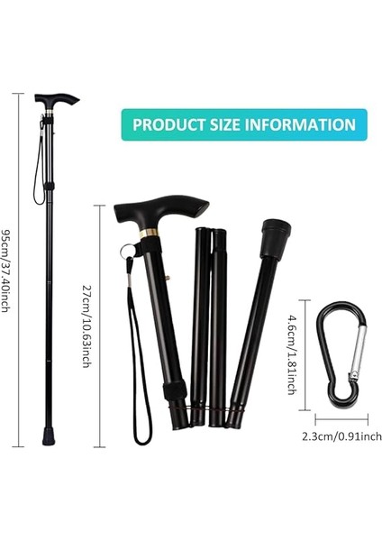 Erkek Bastonu, Katlanabilir Alüminyum Baston, Taşınabilir Baston, Yürüyüş Batonu, Katlanabilir Baston, Alüminyum Alaşım Yürüyüş Batonu, Hafif ve Taşınabilir, Dağcılık, Yürüyüş Için fiyatları