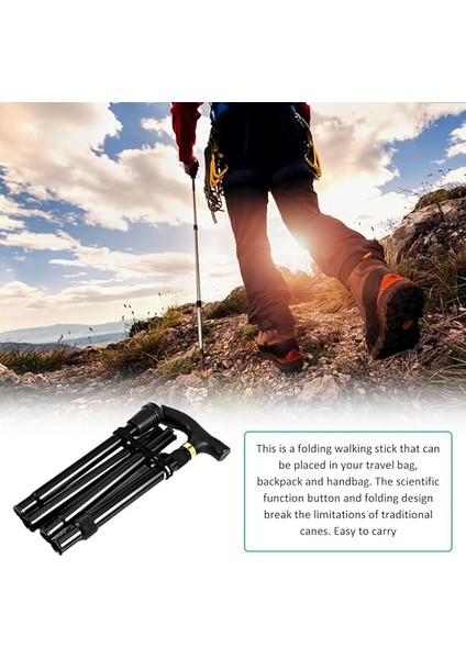 Erkek Bastonu, Katlanabilir Alüminyum Baston, Taşınabilir Baston, Yürüyüş Batonu, Katlanabilir Baston, Alüminyum Alaşım Yürüyüş Batonu, Hafif ve Taşınabilir, Dağcılık, Yürüyüş Için modelleri