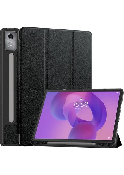 Lenovo Idea Tab Pro Kalem Tutuculu Kılıf, Lenovo Idea Tablet 12.7 Inç 2025 Için Ultra Ince Akıllı Kılıf, Siyah