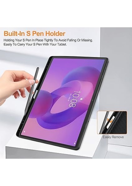 Lenovo Idea Tab Pro Kalem Tutuculu Kılıf, Lenovo Idea Tablet 12.7 Inç 2025 Için Ultra Ince Akıllı Kılıf, Siyah fiyatları