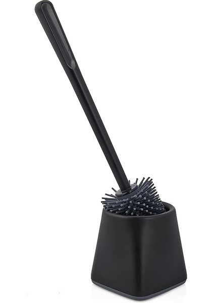Home Silikon Klozet Wc Tuvalet Fırçası Siyah Kare