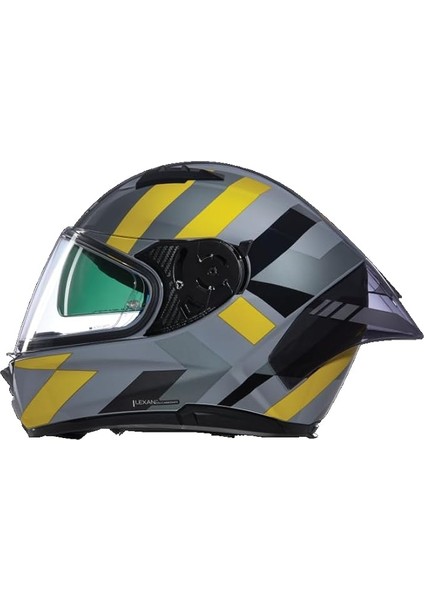 N60-6 Sport Dinamico Kapalı Motosiklet Kaskı 344 Siyah Gri Sarı L