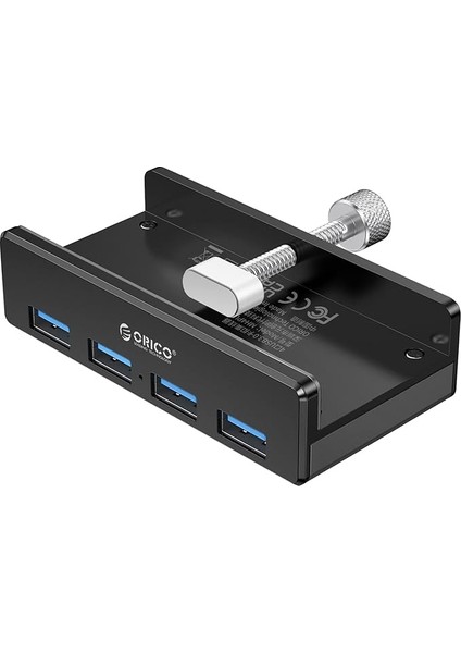 USB Hub Clip Tipi, 4 Port USB 3.0 Hub 5 Gbps Super Speed Mini Alüminyum Veri Merkezi 150 cm Kablolu (A To A, Siyah) Monitörler, Çalışma Masaları Için (Güç Kaynağı Bağlantısı Yok) - Siyah