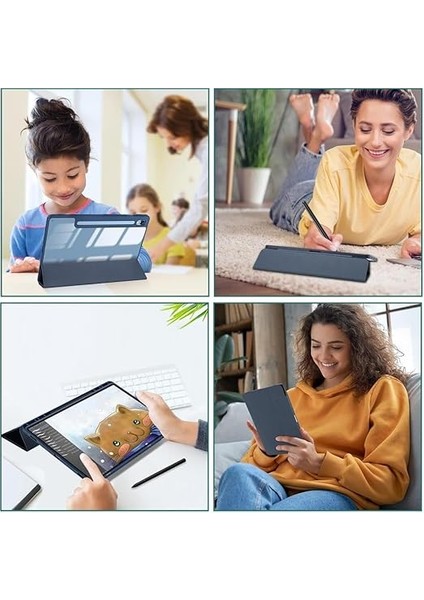 Galaxy Tab S9 Fe / S9 11INÇ ile Uyumlu Kılıf Grafiti Şeffaf Kalem Bölmeli X710 X716 X718 X510 X516 Lacivert indirimleri