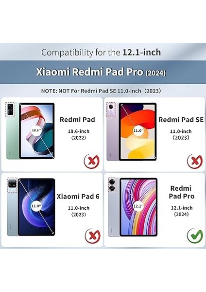 Redmi Pad Pro 12.1 / Xiaomi Poco Pad 12.1 2024 Için Kılıf, Koruyucu Kılıf, Dik Durma Fonksiyonlu ve Otomatik Uyanma/uyku Kılıflı Ultra Ince Poliüretan Deri Kılıf (Deniz Mavisi) fiyatları