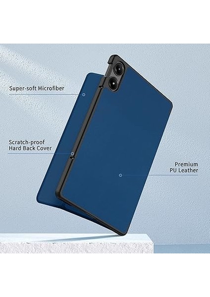 Redmi Pad Pro 12.1 / Xiaomi Poco Pad 12.1 2024 Için Kılıf, Koruyucu Kılıf, Dik Durma Fonksiyonlu ve Otomatik Uyanma/uyku Kılıflı Ultra Ince Poliüretan Deri Kılıf (Deniz Mavisi) indirimleri