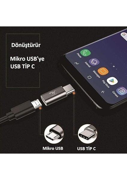 Micro USB - Tip C Otg Adaptörü (2'li Paket), Veri Senkronizasyonu ve Şarj Adaptörü, Micro - USB C fırsatları