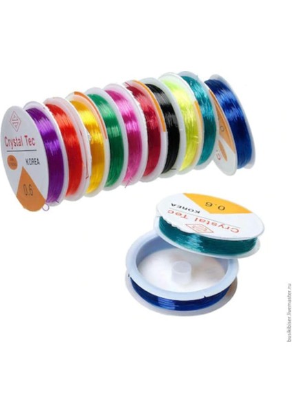 10 Adet Renkli 1 mm Esnek Silikon El Işi Takı Aksesuar Misinası