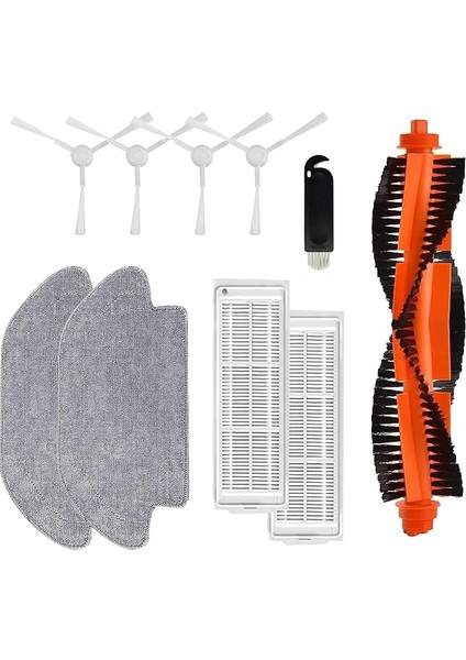 Beyaz Mi Robot Vacuum Mop Pro (STYJ02YM) ile Uyumlu Fırça,hepa Filtre 10 Parça Yedek Parça Mega Set