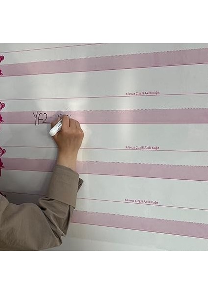 Kılavuz Çizgili Akıllı Kağıt Yazı Tahtası Duvarda Iz Bırakmaz Statik Yeni Müfredata Uygun 100X56CM fırsatları