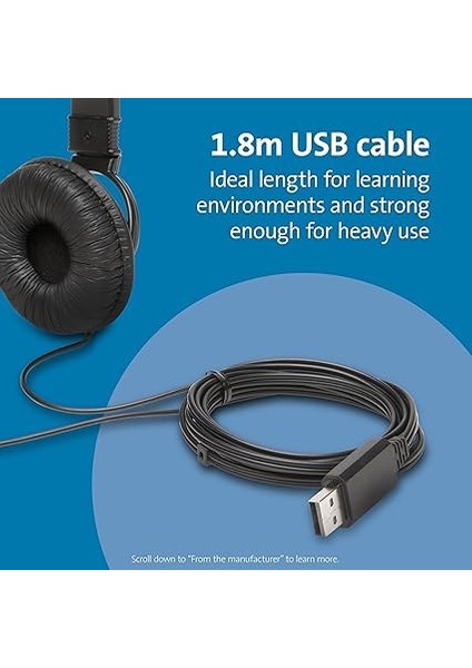 K97601WW USB Hifi Mikrofonlu Kulaklık, Yüksek Kaliteli Stereo Ses, Gürültü Azaltmalı Ayarlanabilir Mikrofon, Iş Veya Oyun Için Profesyonel Konferanslar Için, Siyah indirimleri
