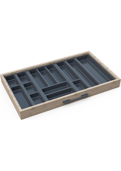 Mutfak Çekmece Içi Düzenleyici, Kaşıklık 84CM x 48CM Yanlar ve Boydan 4cm Kesilebilir, Antrasit fiyatları