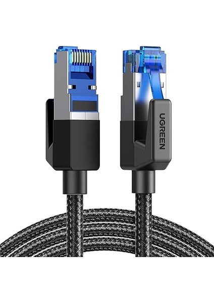 Cat8 RJ45 Ethernet Kablosu Naylon 40GBPS 2000MHZ F/ftp Ps5 Xbox One Switch Modem Yönlendirici Vb. Ile Uyumlu (1m)
