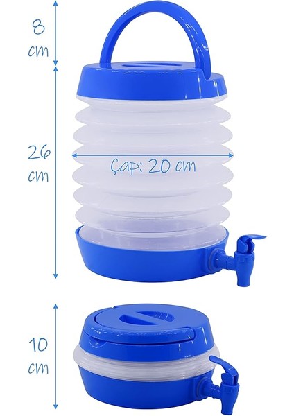 Musluklu Katlanır Su Bidonu Outdoor Akordiyon Kamp Su Konanası Çeşme Piknik Damacana Içecek Şişesi, Telvesse, Mavi indirimleri