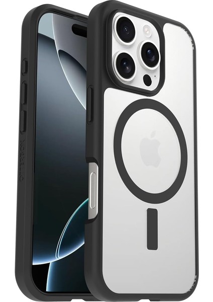 iPhone 16 Pro Uyumlu Sleek Serisi Magsafe Kılıf, Darbeye ve Düşmeye Karşı Koruyucu Ultra Ince Koruyucu Kılıf, Şeffaf/siyah,